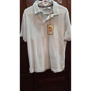 C&C California Mens Light Blue Striped Textured Short Sleeve Polo Shirt NWT L